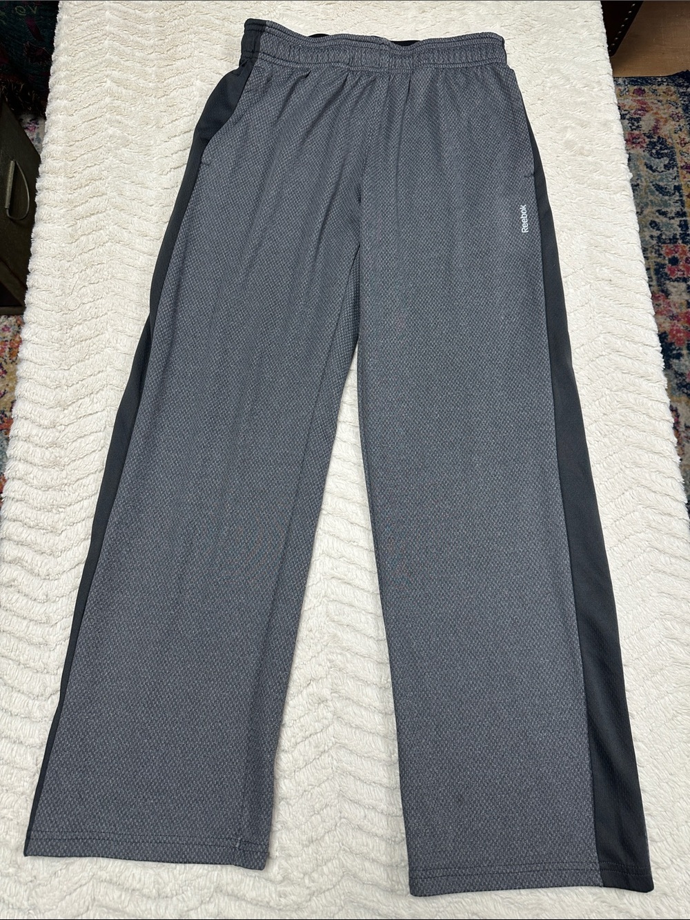 Reebok Athletic Gray Speedwick Track Pants Boys Size L (14-16)